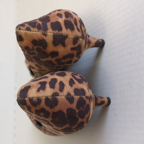Cato Animal Print Pointed Toe Kitten Heels Black Brown Leopard 9M EUC - Picture 7 of 11
